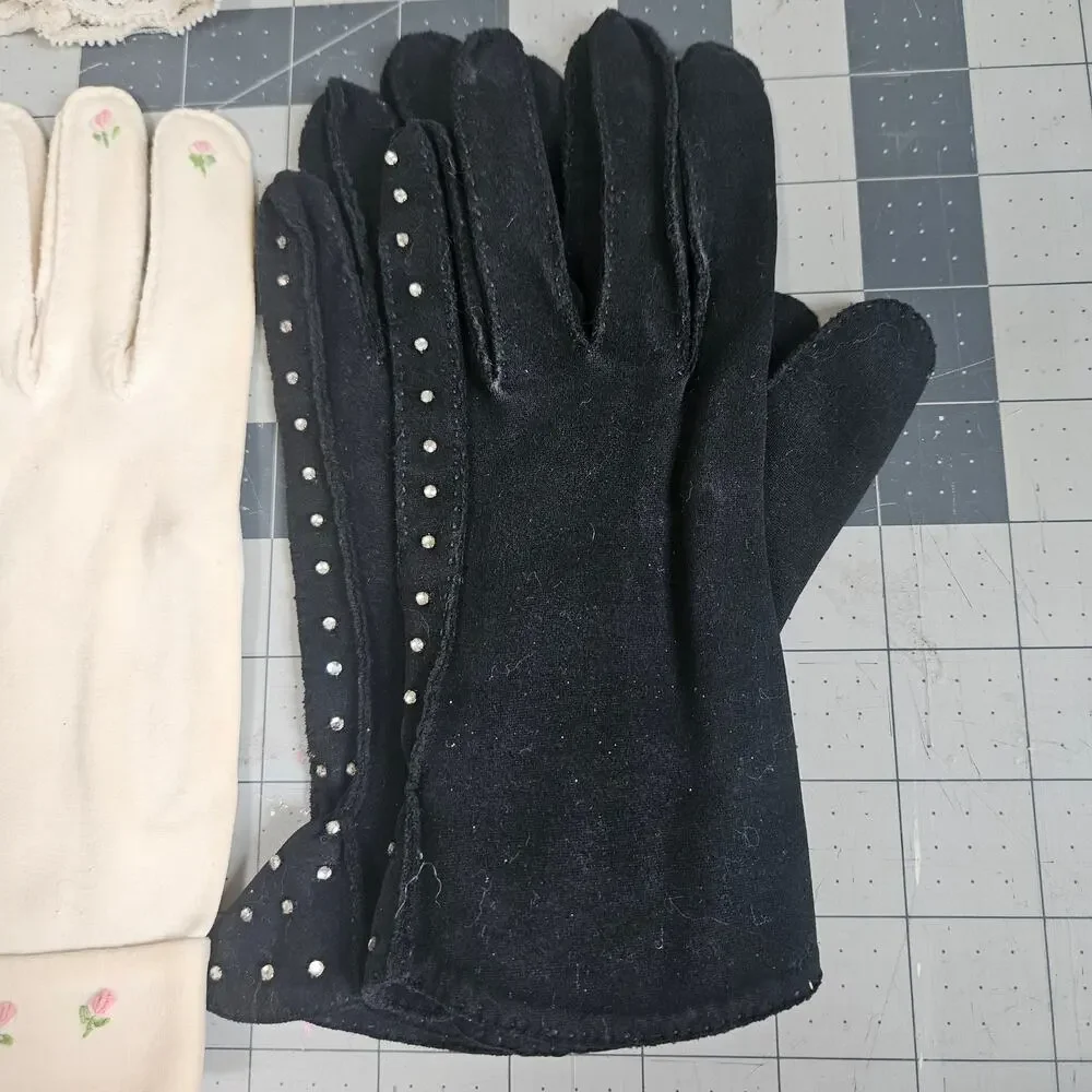 Lot of 7 Extra Small Vintage Gloves + Box